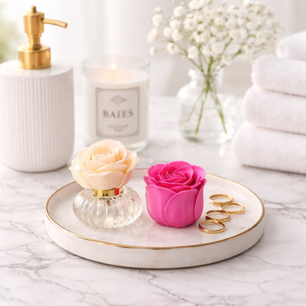 NIB 33 Piece Floral Scented Bath Soap Rose Flower Petals - Picture 6 of 6